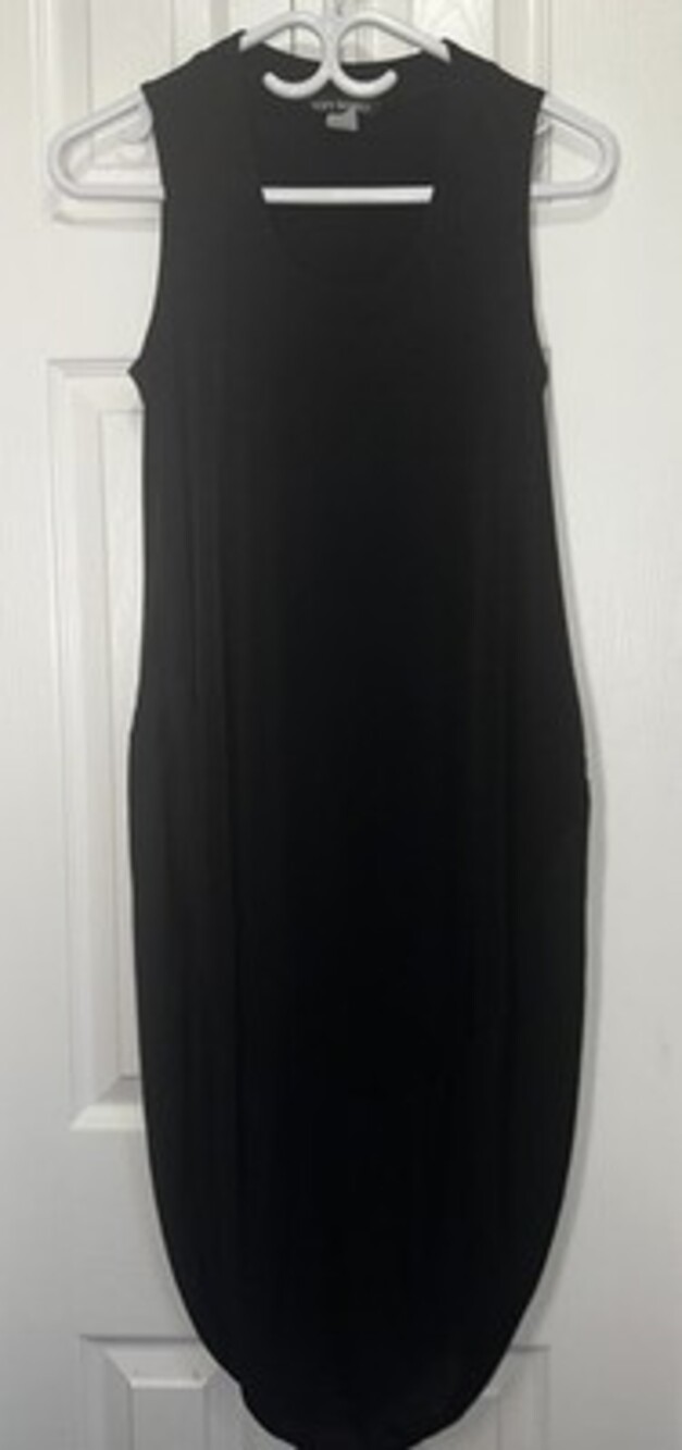 Soft Works Black Sleeveless Scoop Neck Midi Dress #219